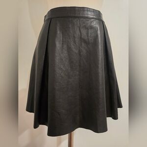 Susana Monaco 100% Black Lamb Leather A-Line Skirt Size M